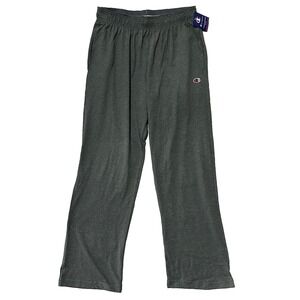 Mens Champion Lightweight Cotton Jersey Pants Dark Gray Flowy Bottom Large NWT